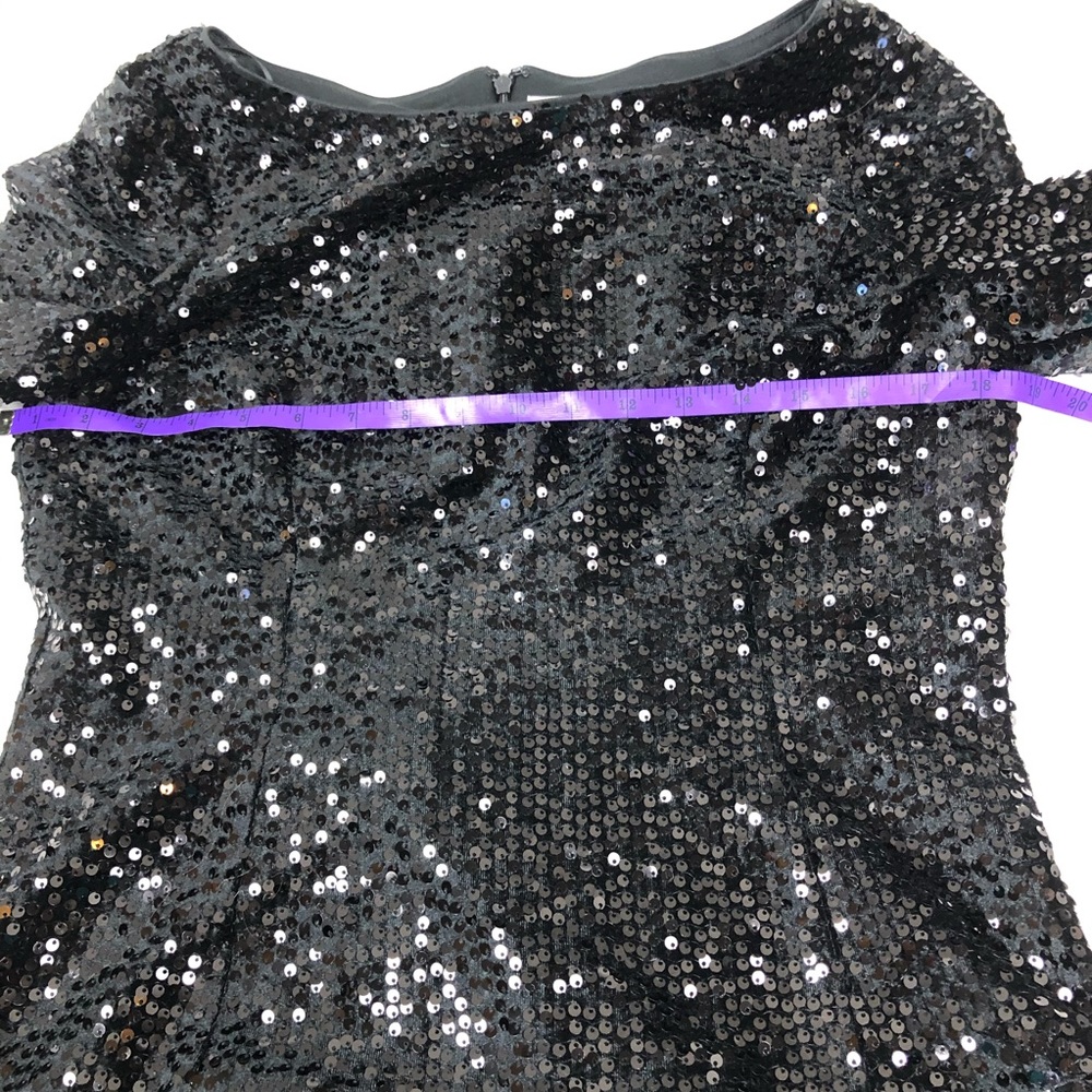 Eliza J velvet sequin fit flare mini dress flounce - Picture 8 of 8